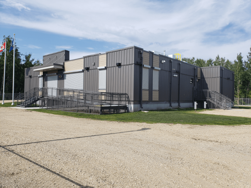 Completed modular office complex in Northern British Columbia